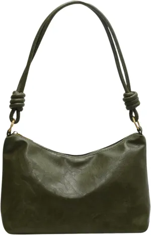 SweatyRocks Women's Minimalist Pu Leather Shoulder Handbag Medium Top Handle Hobo Bag with Zipper