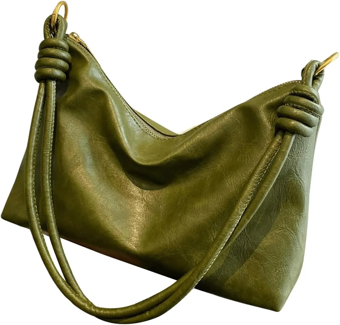 SweatyRocks Women's Minimalist Pu Leather Shoulder Handbag Medium Top Handle Hobo Bag with Zipper