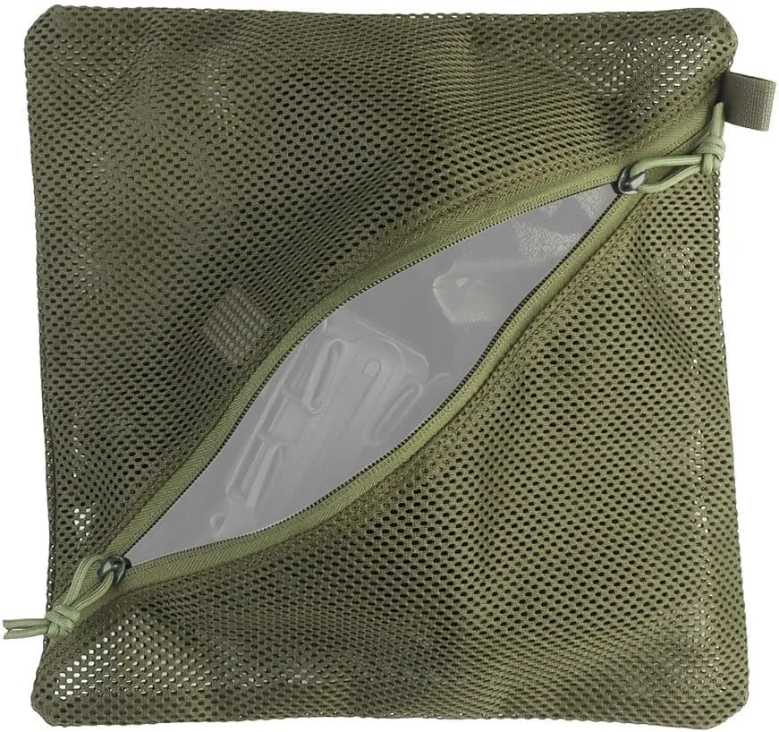 Tactical Mesh Pouch Insert, Modular Utility Admin Pockets Travel Organizer EDC Zipper Pouch 6X12,12X12