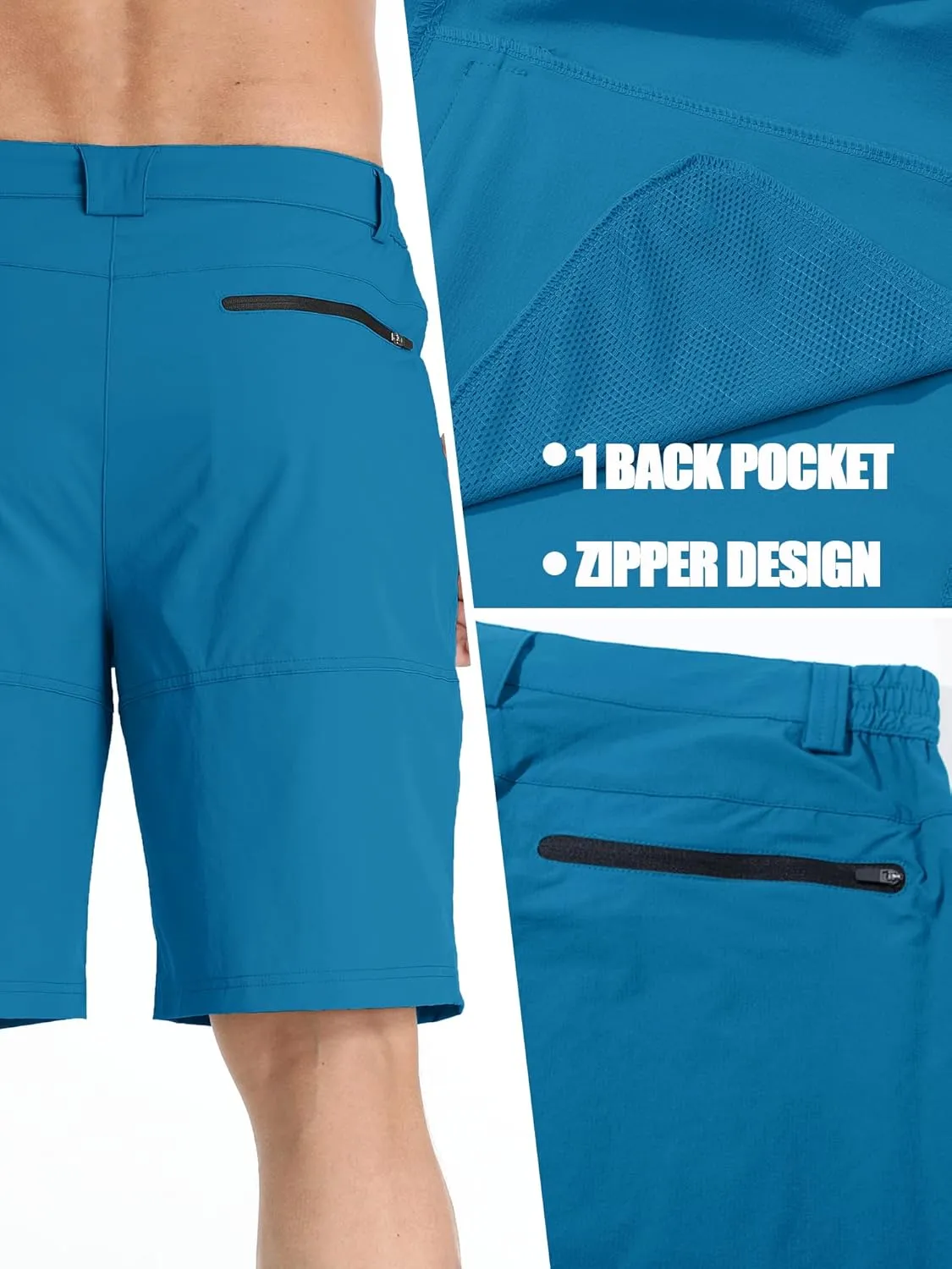 TACVASEN Men's Summer Outdoor Shorts Quick Dry Cargo Casual Work Hiking Shorts (NO Belt)