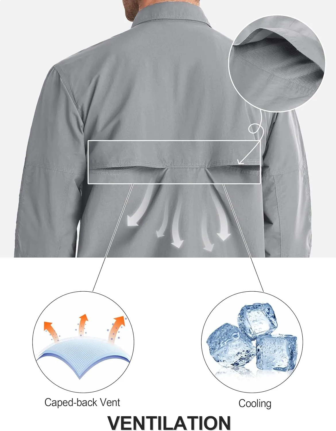 TACVASEN Men's Tactical Shirts Long Sleeve Quick Dry Breathable Button Down Fishing Work Safari Hiking Camping Hunting