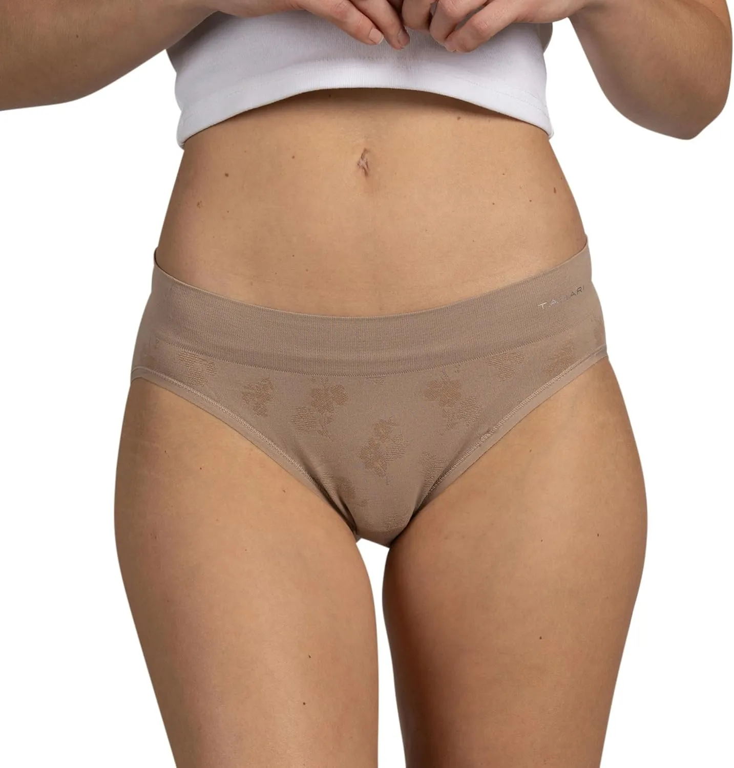 TAHARI Women's 5-Pack Seamless Bikini Hipster Underwear Invisible No Show Nylon Spandex Women Panties