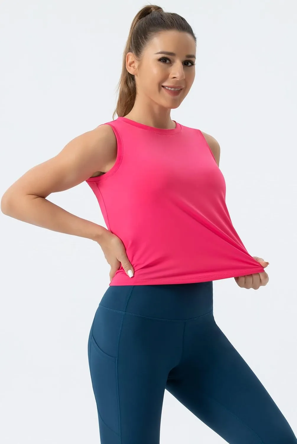 THE GYM PEOPLE Women's Workout Tops in Ice Silk Quick Dry Sleeveless