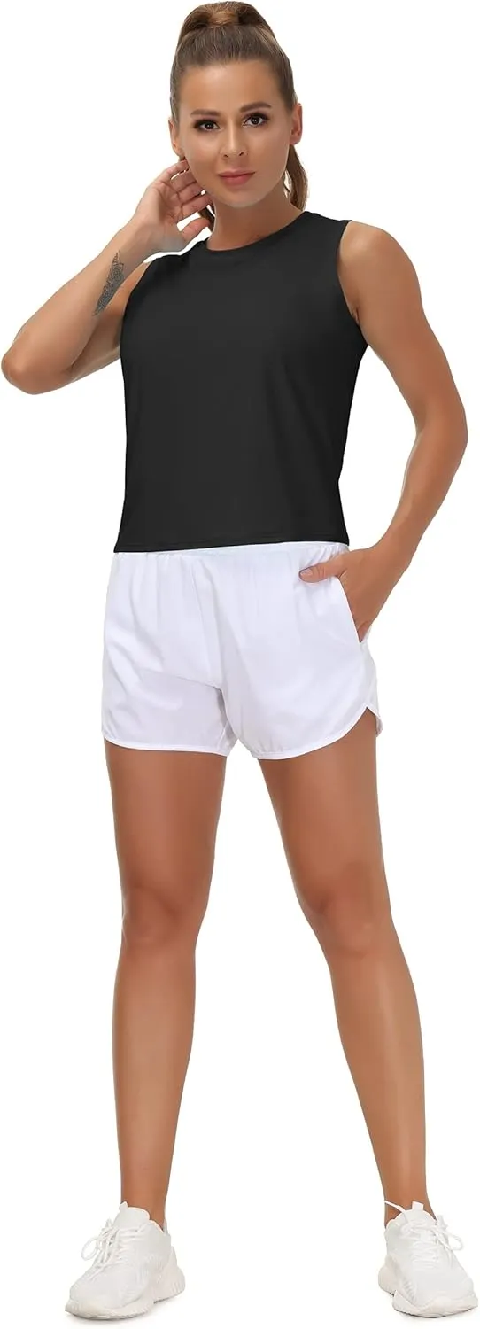 THE GYM PEOPLE Women's Workout Tops in Ice Silk Quick Dry Sleeveless