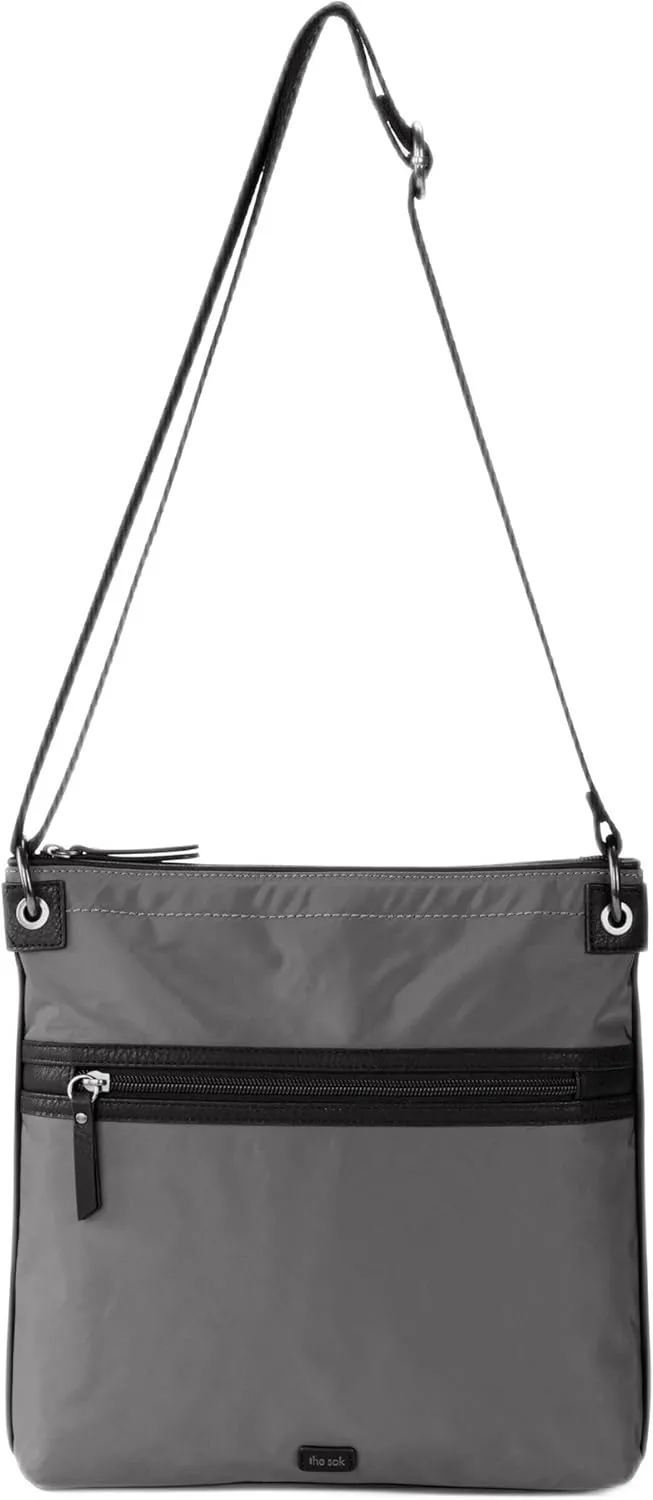 The Sak Esperato Nylon Flat Crossbody in Eco Twill, Adjustable Repreve Webbing Strap