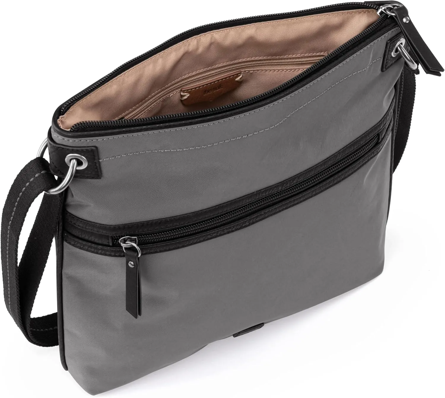 The Sak Esperato Nylon Flat Crossbody in Eco Twill, Adjustable Repreve Webbing Strap