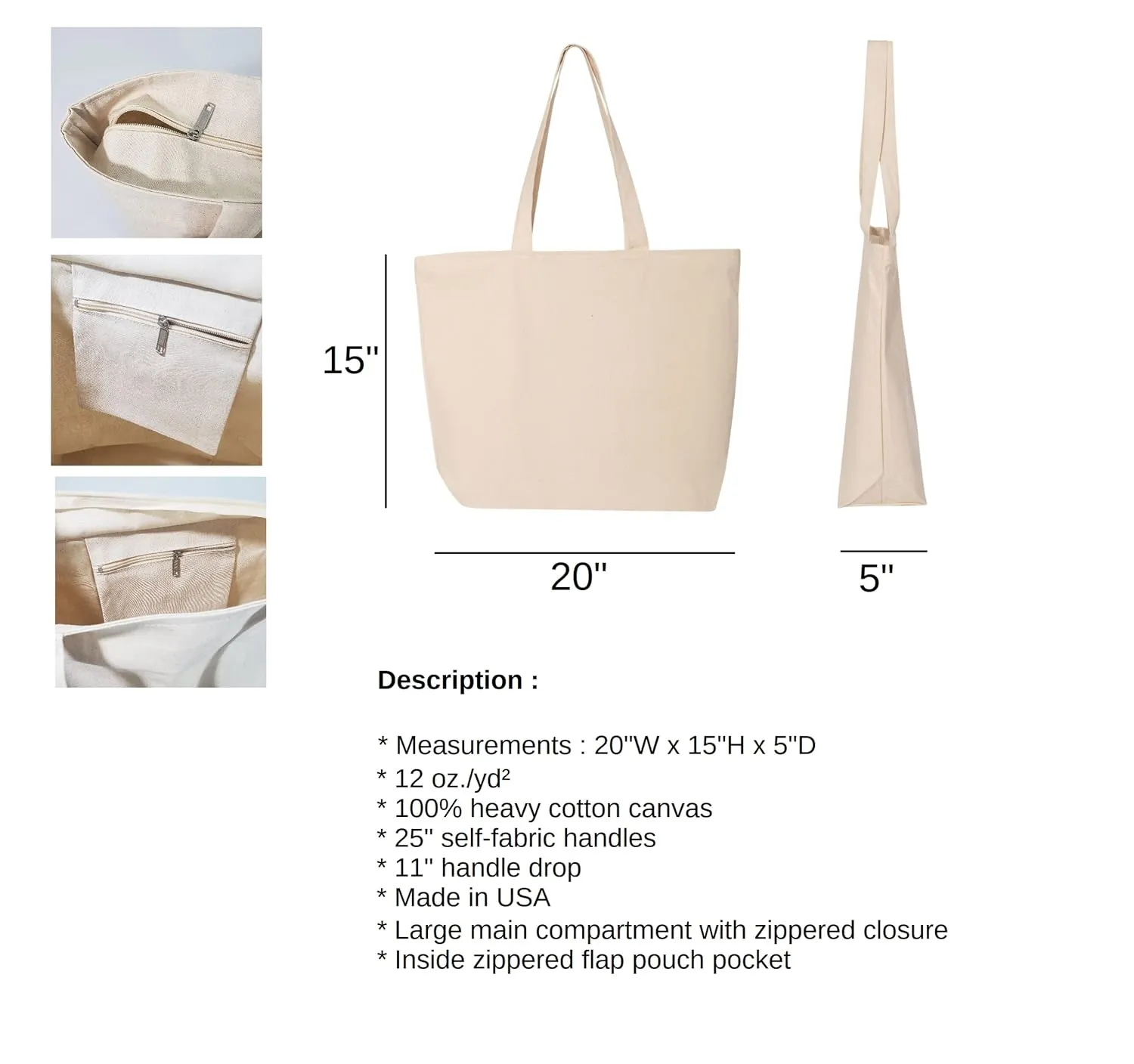 Third Grade Crew Rainbow Zippered Canvas Bag,Custom 3rd Grade Crew Tote Bag, Third grade crew (20"W x 15"H x 5"D, Black)