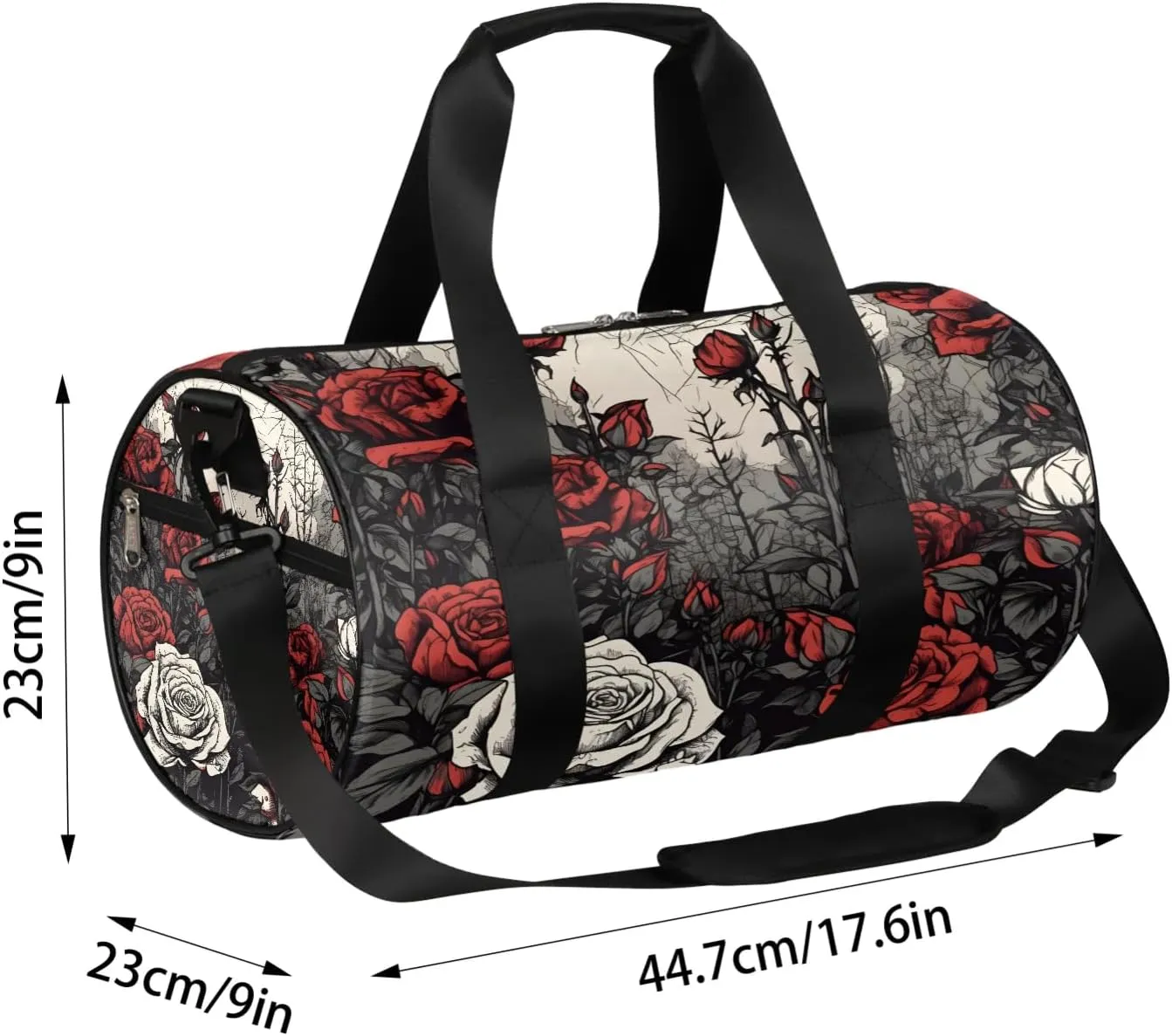 Thorn Rose Flowers Travel Duffle Bag Gym Bag for Women Men Lightweight Carry on Duffel Bag for Sports Gyms Weekend Getaway