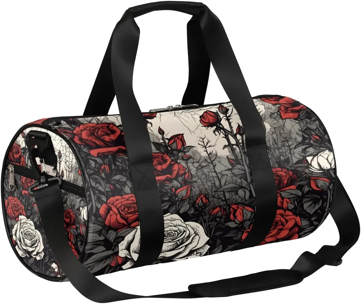 Thorn Rose Flowers Travel Duffle Bag Gym Bag for Women Men Lightweight Carry on Duffel Bag for Sports Gyms Weekend Getaway
