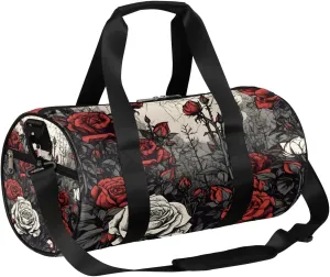 Thorn Rose Flowers Travel Duffle Bag Gym Bag for Women Men Lightweight Carry on Duffel Bag for Sports Gyms Weekend Getaway