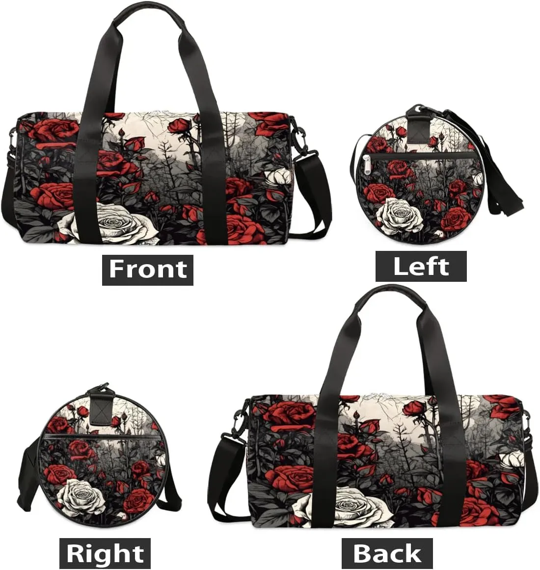 Thorn Rose Flowers Travel Duffle Bag Gym Bag for Women Men Lightweight Carry on Duffel Bag for Sports Gyms Weekend Getaway
