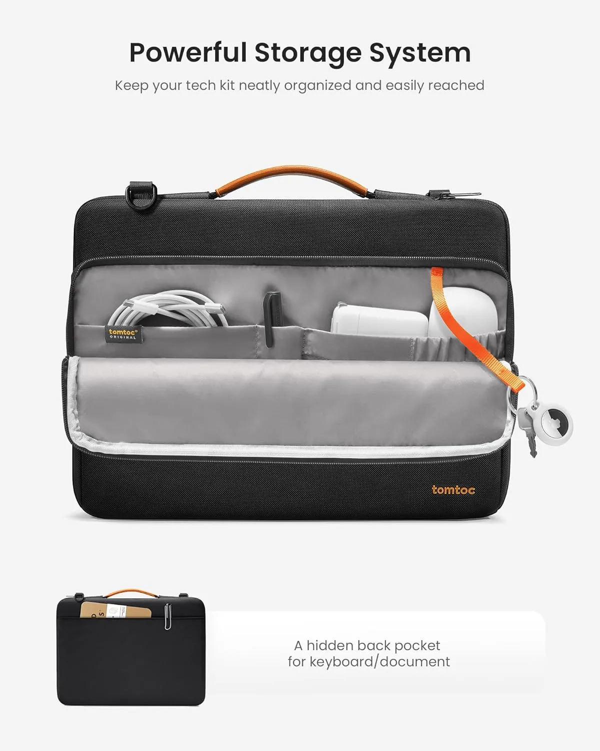 tomtoc 360 Protective Laptop Shoulder Bag for 13-inch 2025 MacBook Air M4/A3240, M3/A3113, M2/A2681, M1/A2337, MacBook Pro M2/A2686 M1/A2338, Water-Resistant Laptop Accessory Carrying Case Sleeve