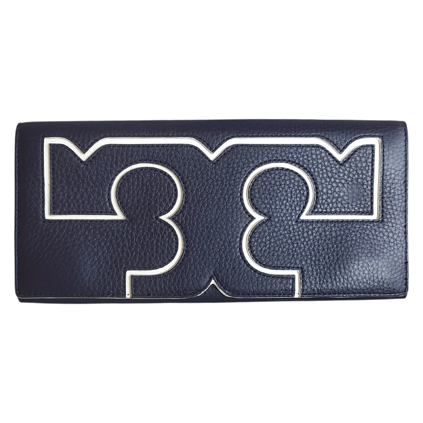 TORY BURCH SERIF LEATHER CLUTCH BAG