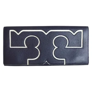 TORY BURCH SERIF LEATHER CLUTCH BAG
