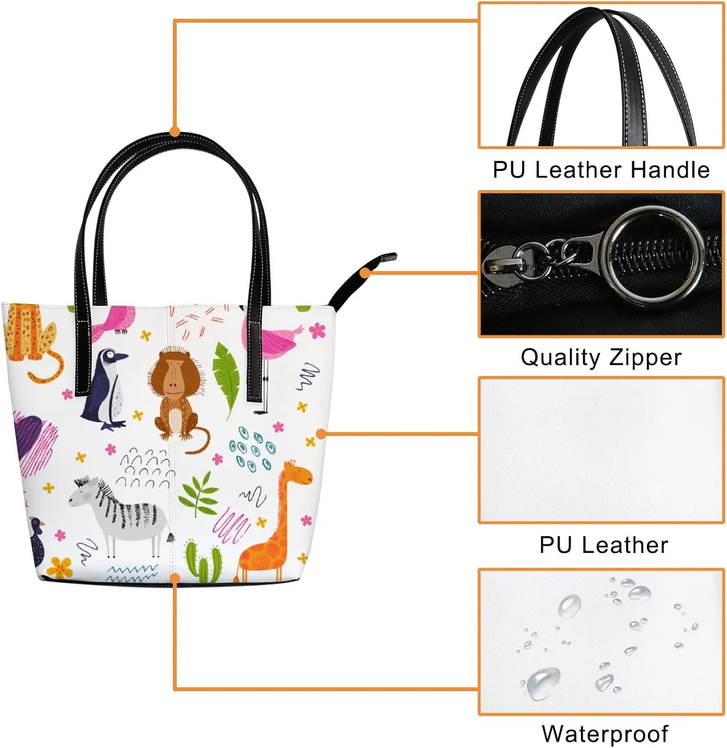 Tote Bag for Women PU Leather Handbags Women's Crossbody Handbags Work Tote Bags for Women Coachbags Tote Bag with Zipper