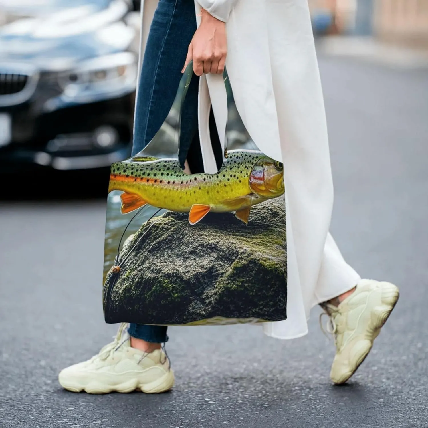 Tote Bag for Women Reusable Grocery Bag Canvas Shopping Bag Cute schnauzer dog Handbag Foldable Shoulder Bag