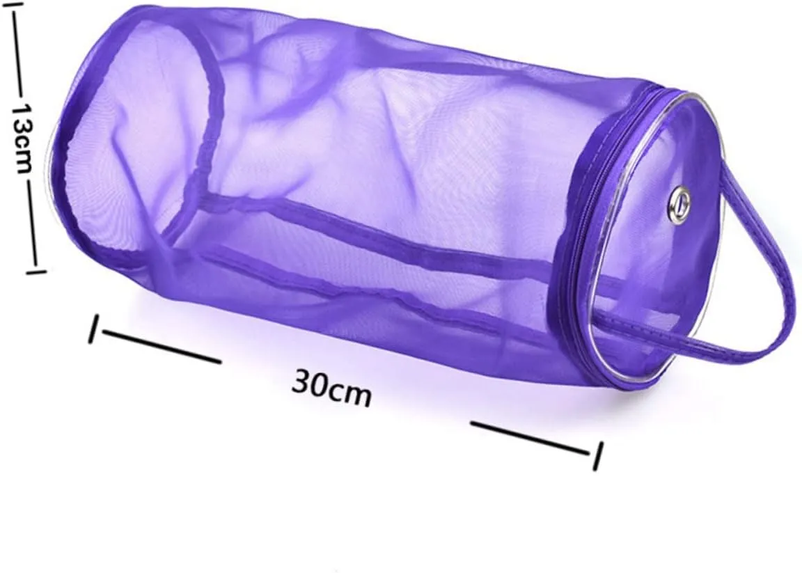Tote Purse with Zipper Travel Storage Bag Tool Stand Wool Storage Bag Tote Bag with Zipper Yarn Tote Bag Storage Bags Container Handbag Crochet Knitting Needle Purple Yarn Mesh Bag