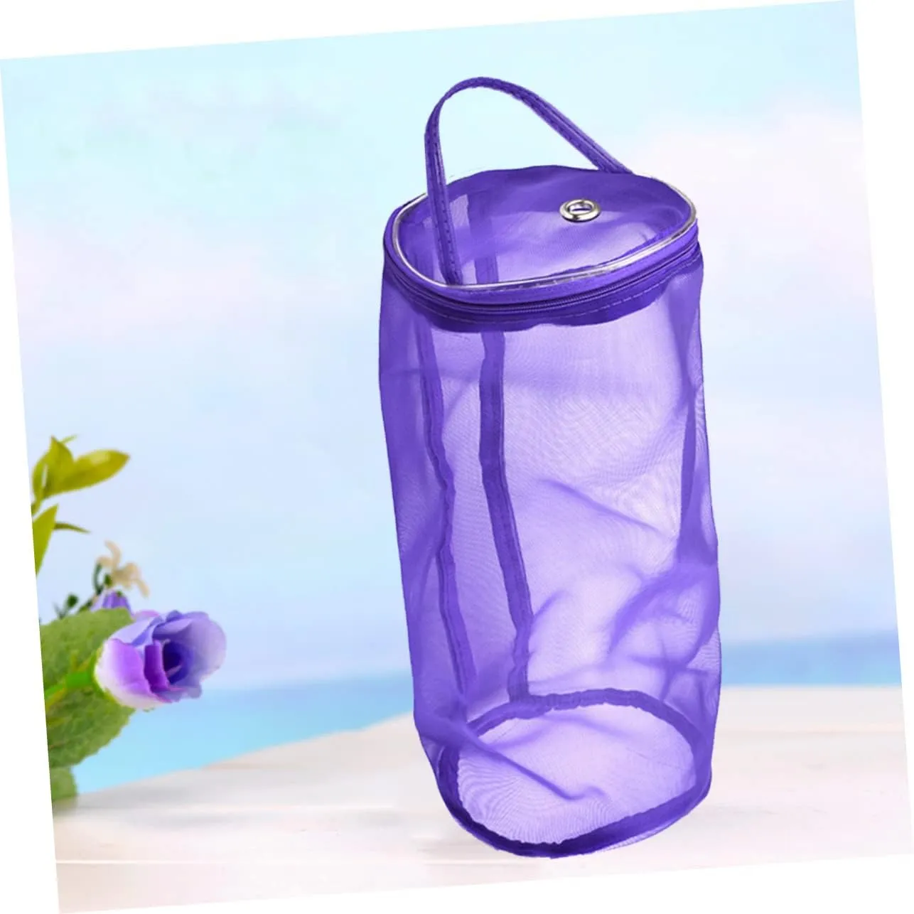 Tote Purse with Zipper Travel Storage Bag Tool Stand Wool Storage Bag Tote Bag with Zipper Yarn Tote Bag Storage Bags Container Handbag Crochet Knitting Needle Purple Yarn Mesh Bag