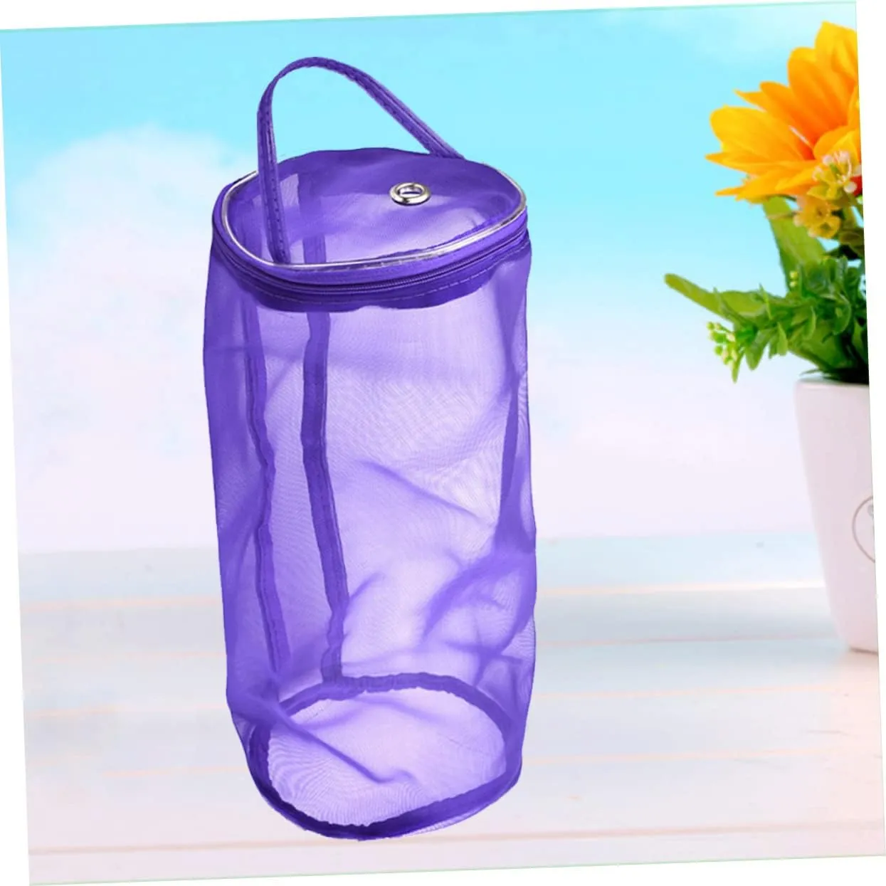 Tote Purse with Zipper Travel Storage Bag Tool Stand Wool Storage Bag Tote Bag with Zipper Yarn Tote Bag Storage Bags Container Handbag Crochet Knitting Needle Purple Yarn Mesh Bag