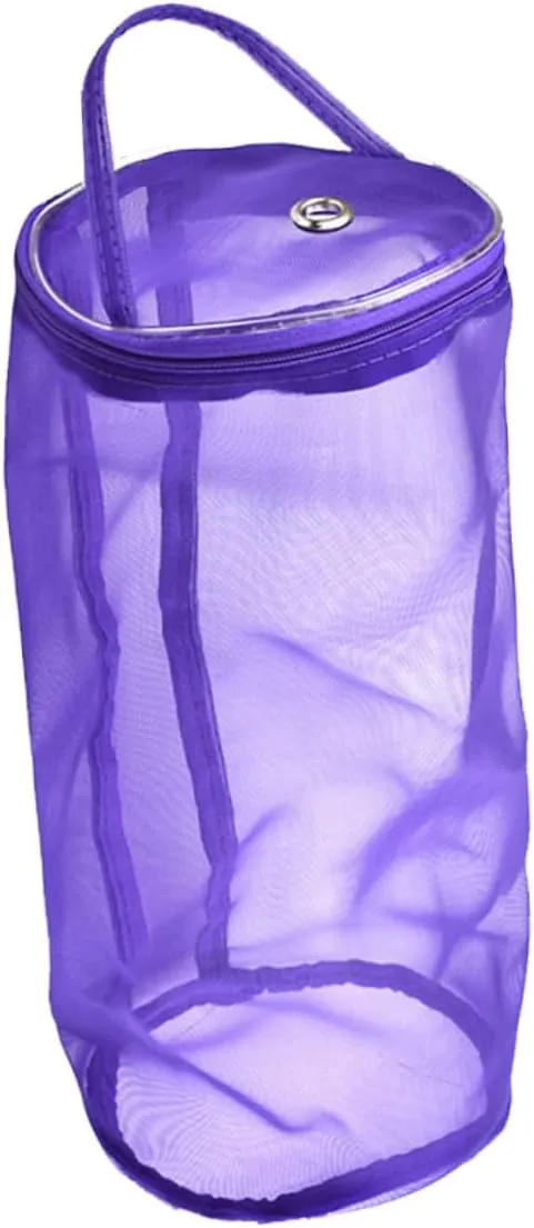 Tote Purse with Zipper Travel Storage Bag Tool Stand Wool Storage Bag Tote Bag with Zipper Yarn Tote Bag Storage Bags Container Handbag Crochet Knitting Needle Purple Yarn Mesh Bag
