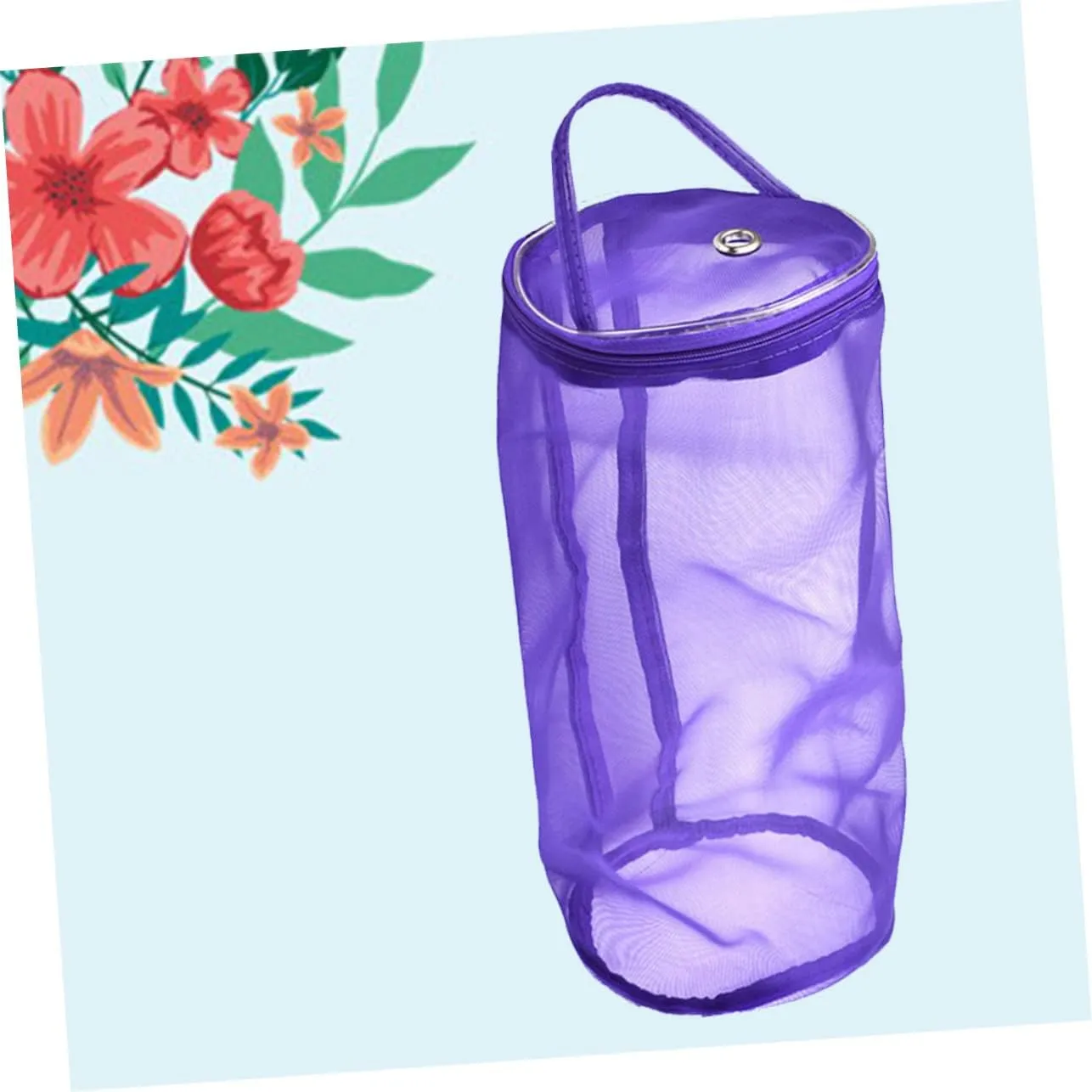 Tote Purse with Zipper Travel Storage Bag Tool Stand Wool Storage Bag Tote Bag with Zipper Yarn Tote Bag Storage Bags Container Handbag Crochet Knitting Needle Purple Yarn Mesh Bag