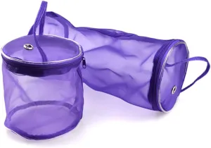Tote Purse with Zipper Travel Storage Bag Tool Stand Wool Storage Bag Tote Bag with Zipper Yarn Tote Bag Storage Bags Container Handbag Crochet Knitting Needle Purple Yarn Mesh Bag