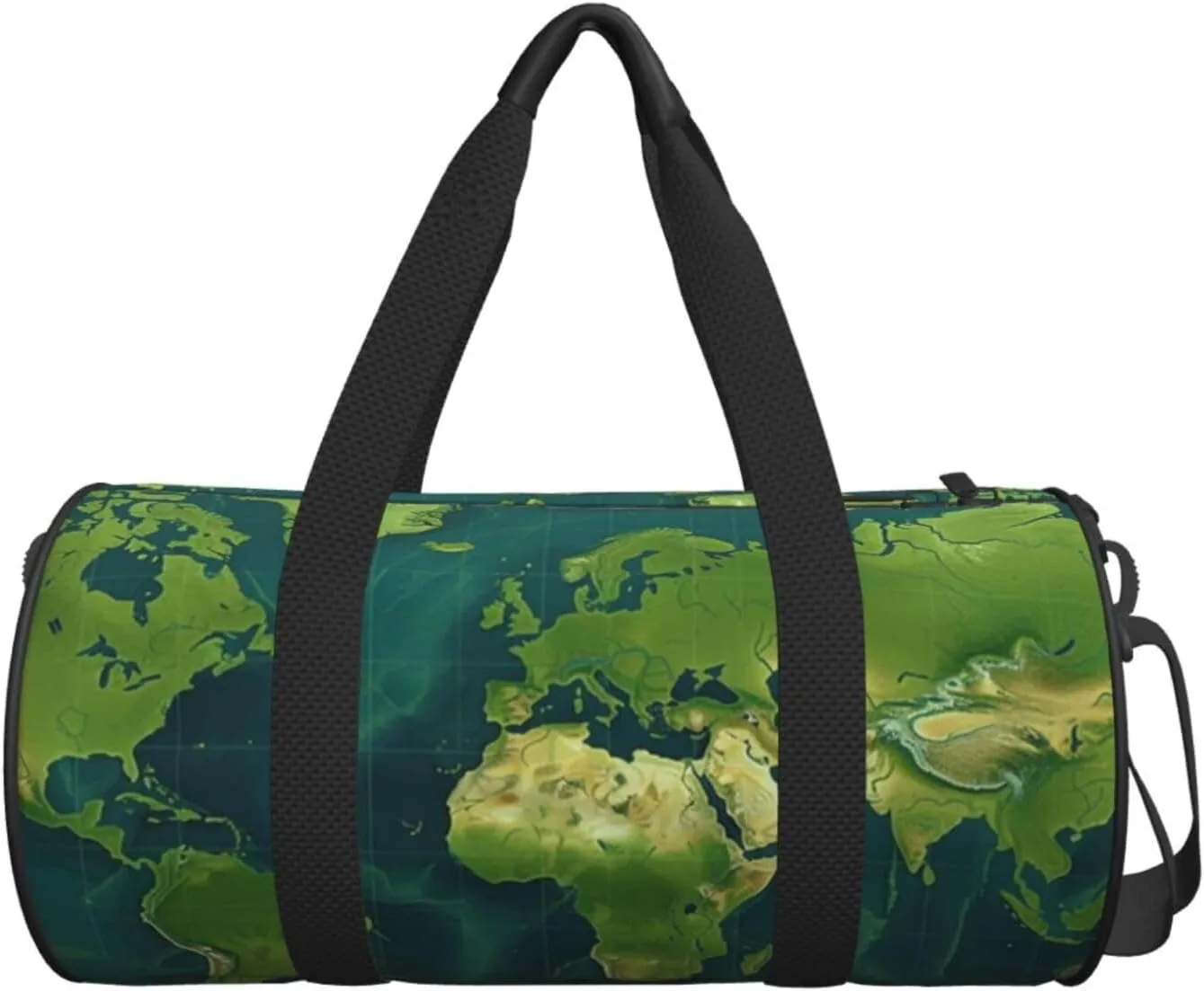 Travel Bag For Women,Green Map Pattern Print Personal Item Duffle Bags,Weekend Travel Duffel Tote Bag,Travel Sport Gym Bag For Men,Airplane Travel Essentials For Flying