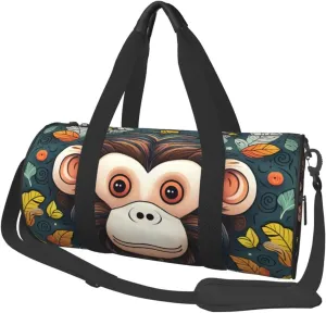 Travel Duffel Bag Foldable Weekender Overnight Bag Monkey Pattern Sports Tote Gym Bags Large Capacity Lightweight Carry On Luggage Bags for Men Women