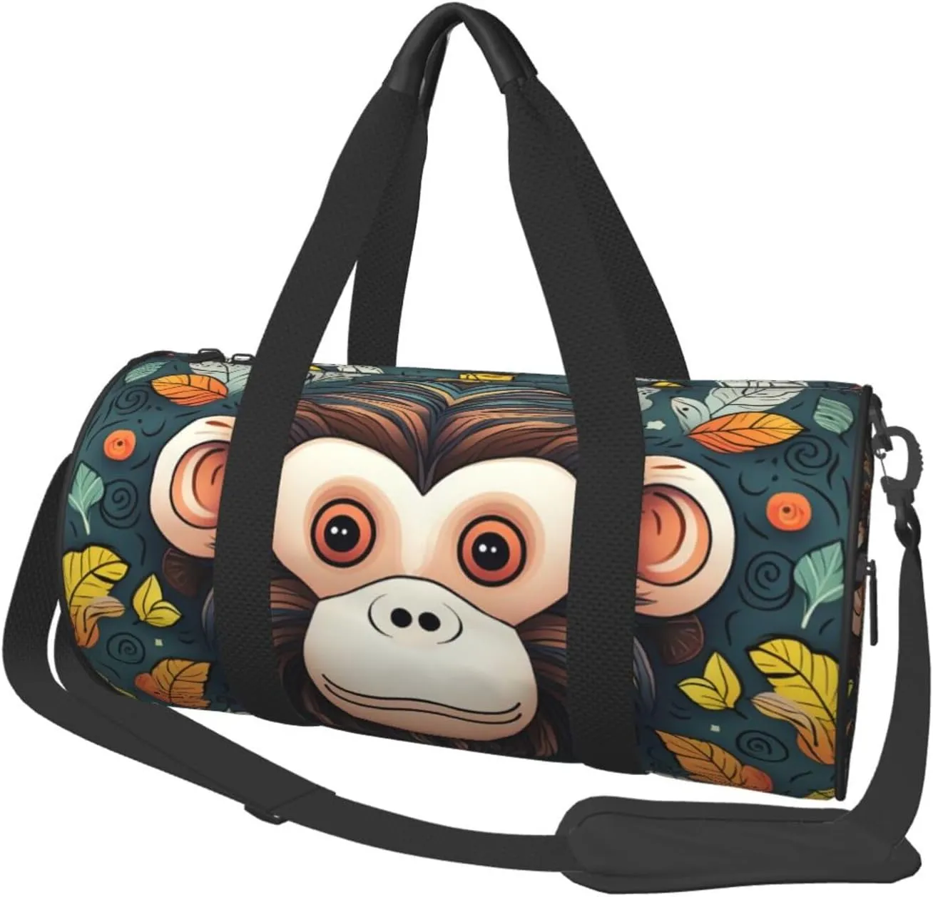 Travel Duffel Bag Foldable Weekender Overnight Bag Monkey Pattern Sports Tote Gym Bags Large Capacity Lightweight Carry On Luggage Bags for Men Women