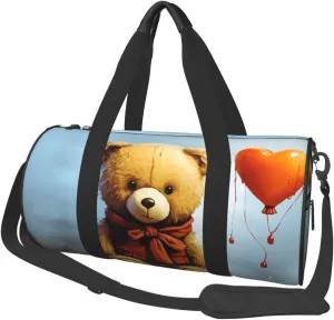 Travel Duffle Bag Miss You Bear Weekender Bags For Women Large Capacity Travel Overnight Bags Foldable Carry On Tote Bags Lightweight Sport Gym Bag For Travel/Gift