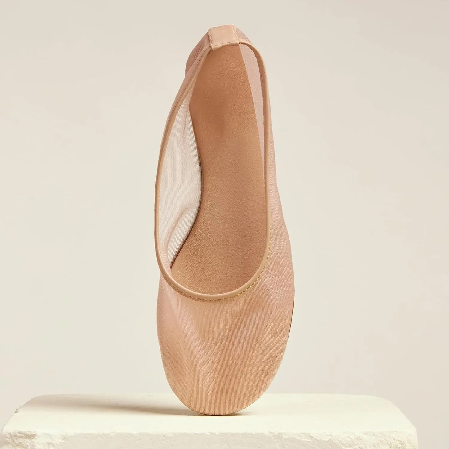 Tulle Mesh Ballet Flats Shoes for Women Slip On Ballerina Shoes Round Toe Comfortable Casual Work Dress Shoes