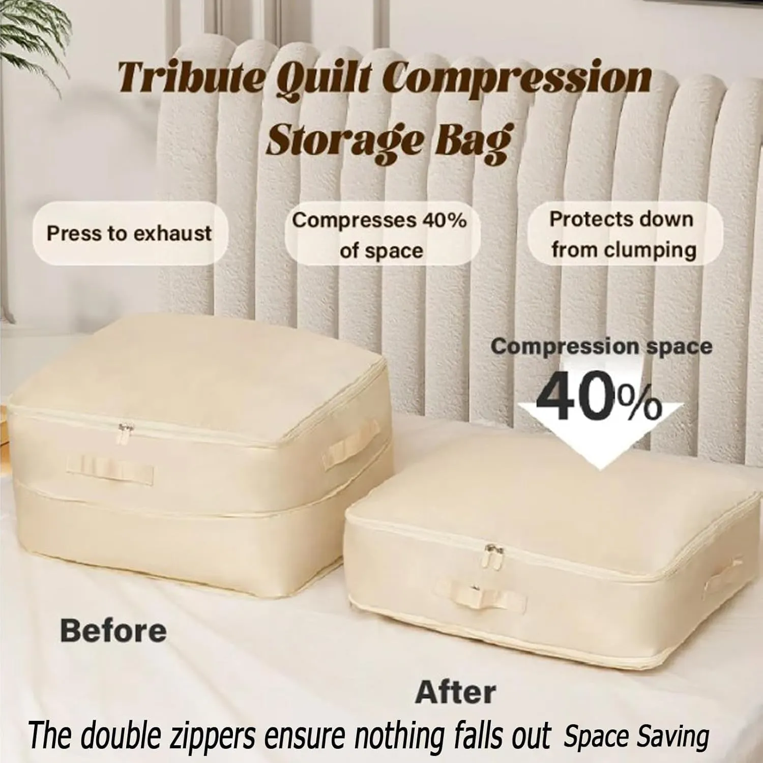 Ultra Space Saving Self Compression Organizer, Compression Duvet Storage Bag Large Capacity, Heavy Duty Moving Bags, Self Compression Moving Organizer Bags for Comforters, Clothes (PINK,X-Large)