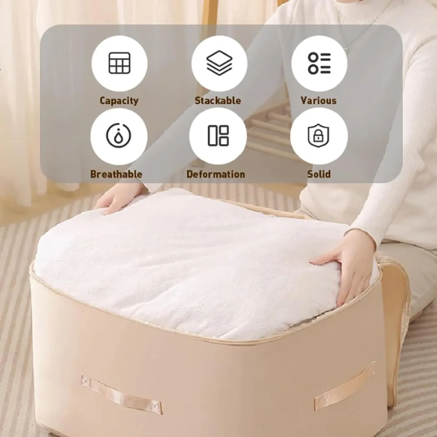 Ultra Space Saving Self Compression Organizer, Compression Duvet Storage Bag Large Capacity, Heavy Duty Moving Bags, Self Compression Moving Organizer Bags for Comforters, Clothes (PINK,X-Large)