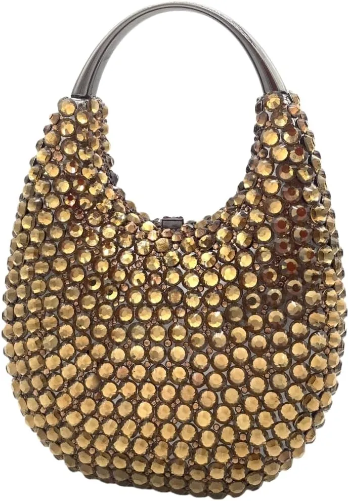 UMREN Women Elegant Diamond Rhinestone Evening Bag Top Handle Crystal Clutch Purse Wedding Party Handbag Unique Crossboby Bag
