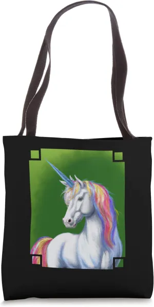 Unicorn Portrait - Magical Rainbow Mane Unicorn Tote Bag