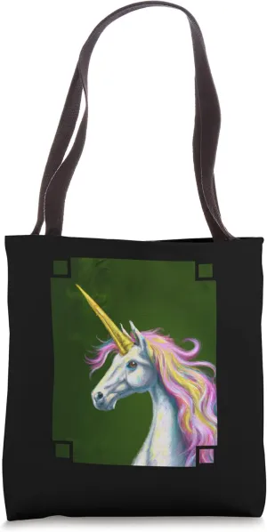 Unicorn Portrait - Magical Rainbow Mane Unicorn Tote Bag