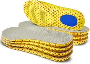 Unittype 4 Pairs Shoe Inserts for Men Women Memory Foam Insoles Shock Absorbing Breathable Replacement Insoles for Work Boots Running Sports Shoes Boots(Men Us 8-12,Beige)