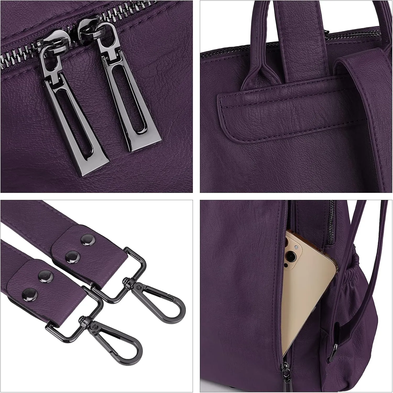 Uromee Travel Backpack Purse for Women Vegan Leather Ladies Fashion Tassel Shoulder Bag Convertible