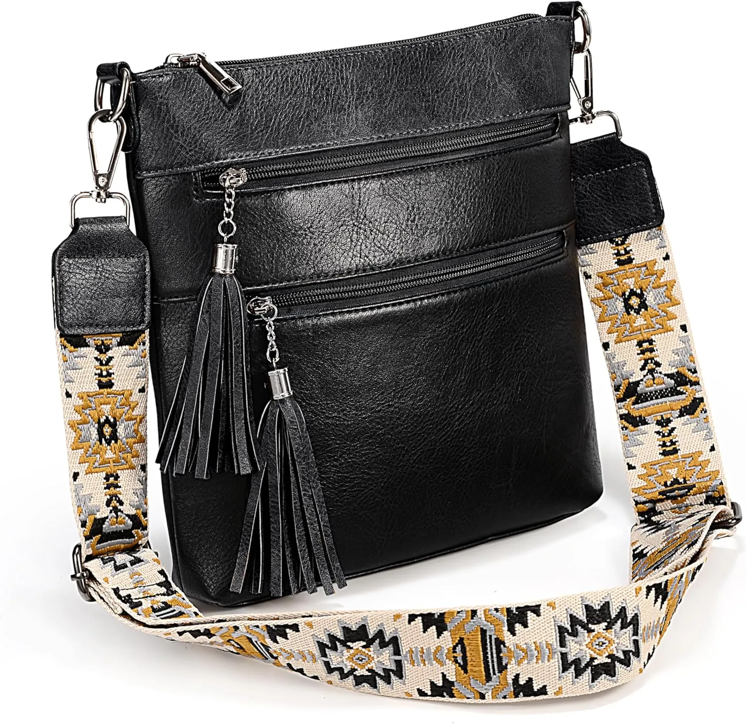 UTO Crossbody Bags for Women Trendy Leather Designer Cell Phone Multi Pocket Cross Body Purses Shoulder Handbag Ladies