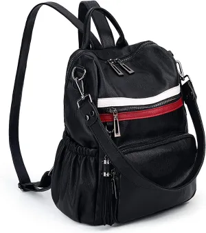 UTO Women Backpack Purse Leather Vegan Ladies Fashion Designer Rucksack Convertible Travel Shoulder Bag with Tassel