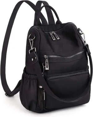 UTO Women Backpack Purse Leather Vegan Ladies Fashion Designer Rucksack Convertible Travel Shoulder Bag with Tassel