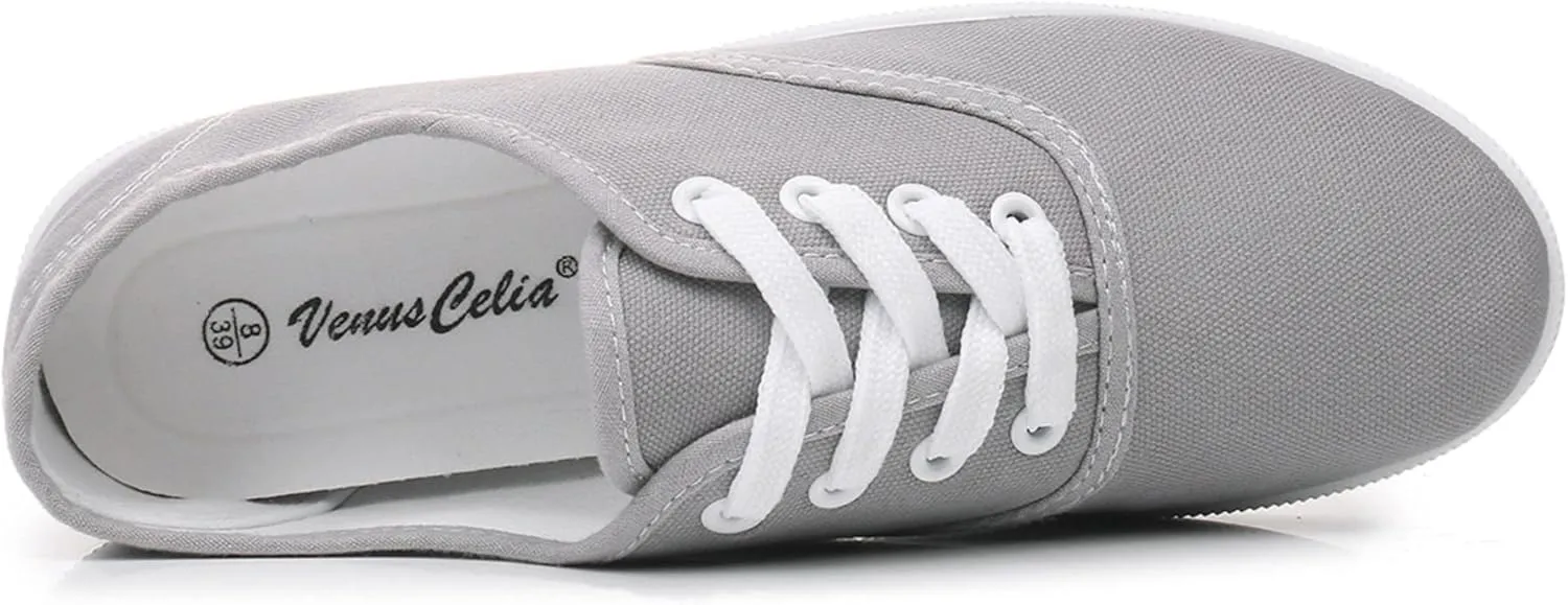 VenusCelia Women's Rainbow Lace Up Sneaker Shoes