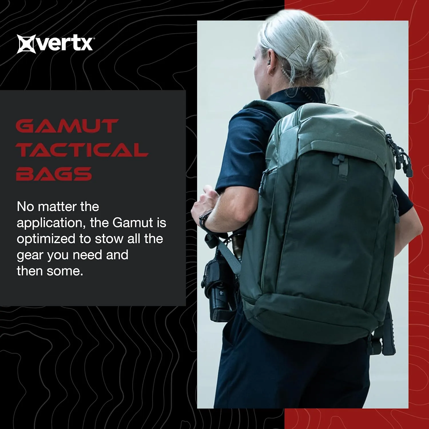 Vertx Gamut EDC Tactical Backpack 25L CCW Bag Tactical Gear, for Men and Women, Rudder Green