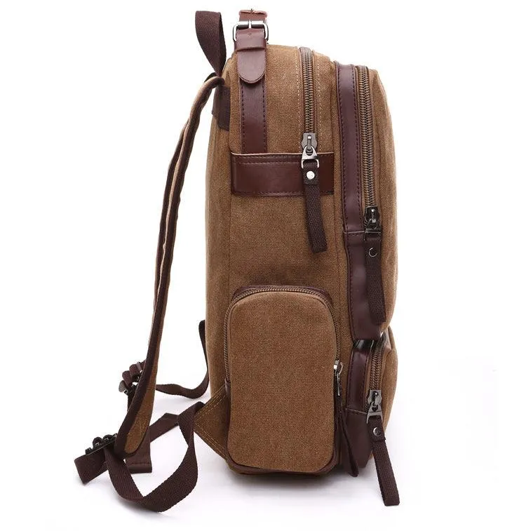 Vintage fashion Canvas High Capacity Laptop Travel Backpack-Blue