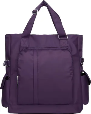 VOLGANIK ROCK Canvas Tote Bag Waterproof Nylon Multi Pocket Shoulder Bags Laptop Work Bag Teacher Purse Handbag for Women Men