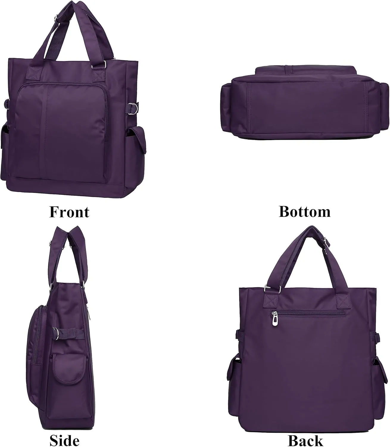 VOLGANIK ROCK Canvas Tote Bag Waterproof Nylon Multi Pocket Shoulder Bags Laptop Work Bag Teacher Purse Handbag for Women Men