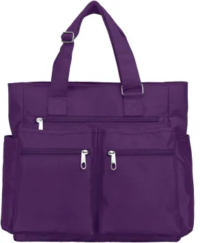 VOLGANIK ROCK Canvas Tote Bag Waterproof Nylon Multi Pocket Shoulder Bags Laptop Work Bag Teacher Purse Handbag for Women Men