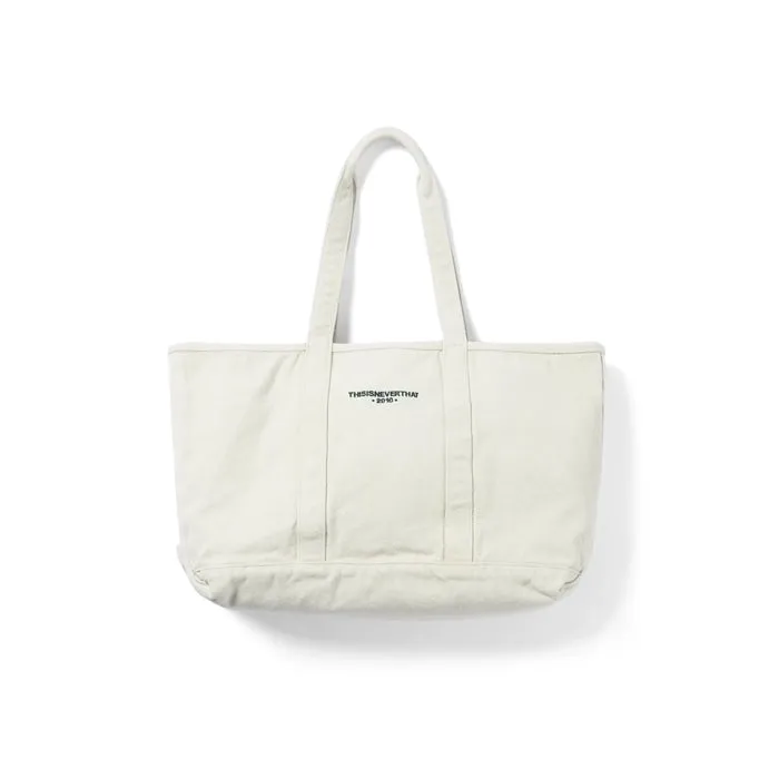 Washed Canvas Tote Bag-Natural