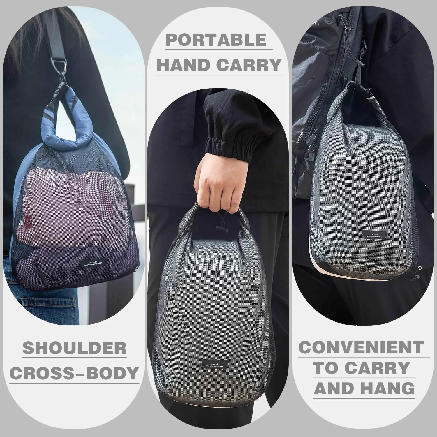 Waterproof dry sack Lightweight Dry Bag Soft and comfortable stuff sacks for backpacking Rafting Boating Camping (Bule, 4L 8L)
