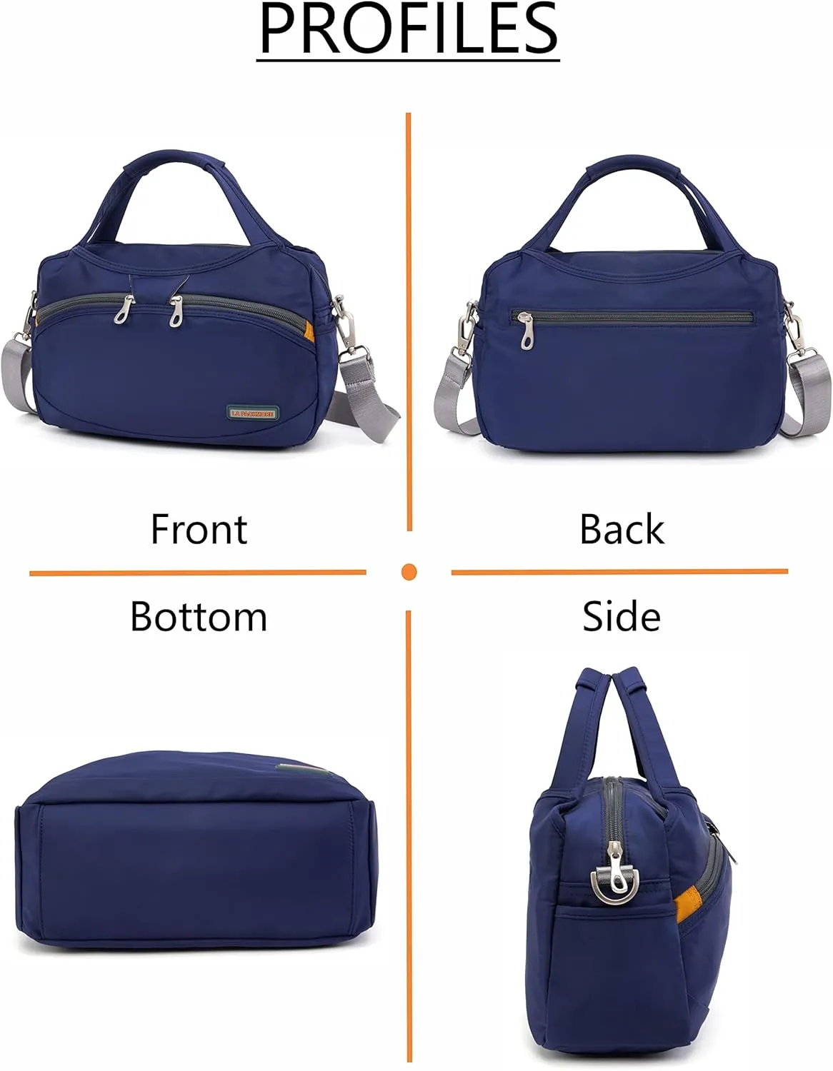 Waterproof Nylon Crossbody Bags for Women Multi-Pocket Shoulder Bag Travel Purse and Handbag